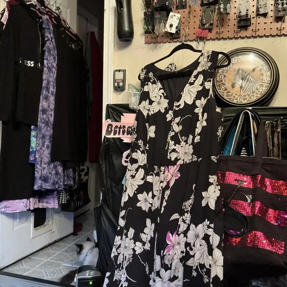 1X Tipped Purple Dress & Earrings